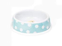 Imagen del producto Petuky Comedero melamina celeste puntos blancos