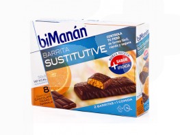Imagen del producto BIMANAN BARRITAS CHOCOLATE/NARANJA 8 UDS