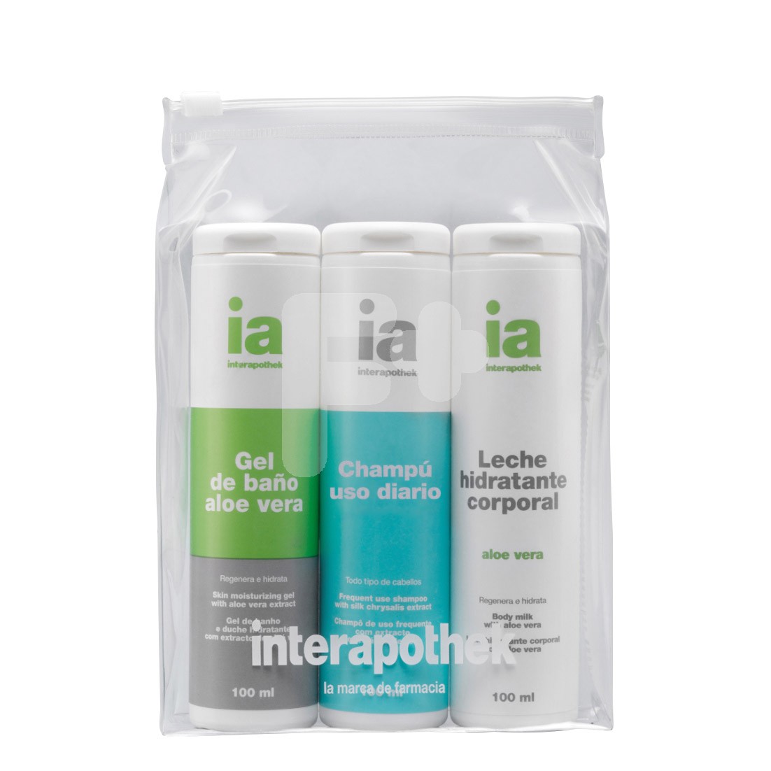 Interapothek neceser de viaje gel + champú + leche hidratante