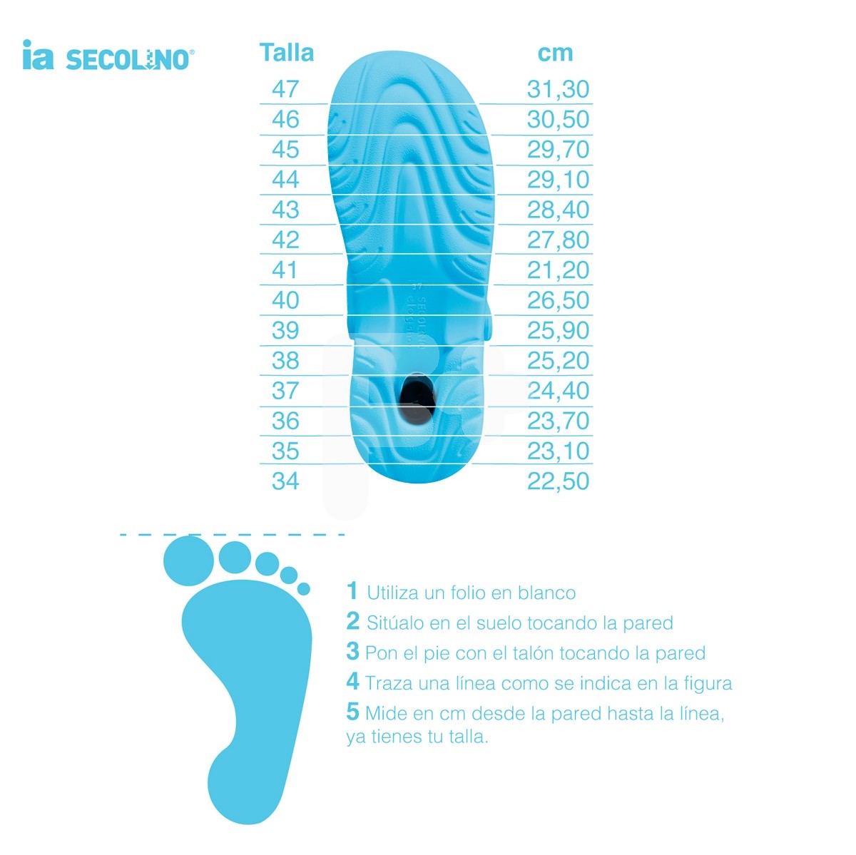 Zueco Secolino ia azul número 34