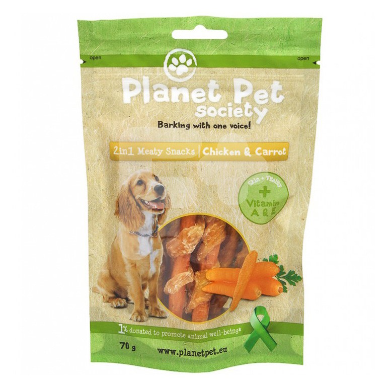 Planet Pet snack frutas pollo y zanahori