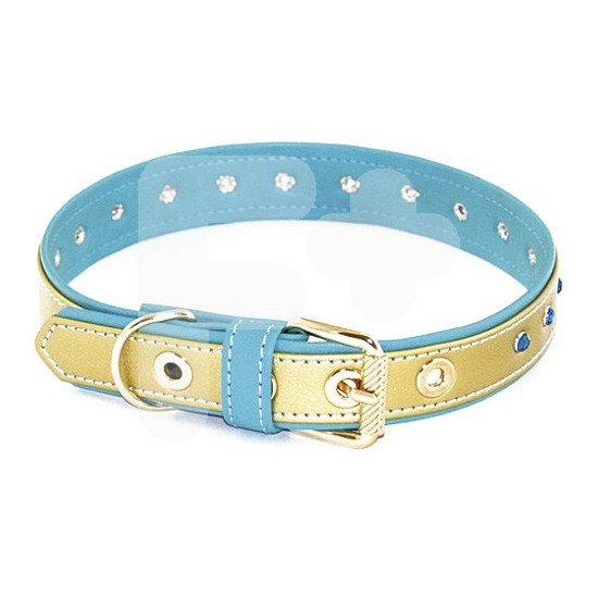 Artleather collar piedras turquesa oro 55cm