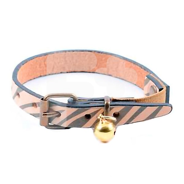Artleather collar Nobuk cebra gato