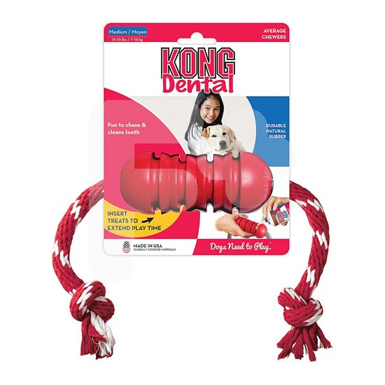 Dental kong with a rope-medium