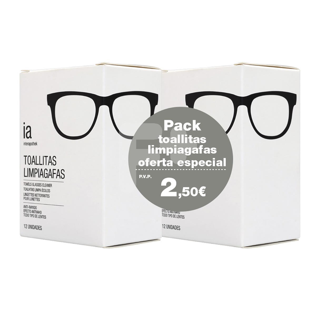Interapothek duplo toallitas limpiagafas
