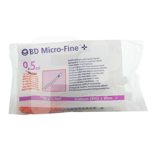 B.D. Jeringa insulina 0,5mlu-100 10u
