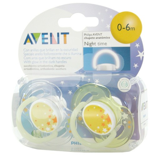 Avent chupete nocturnos 0-6 meses 2u