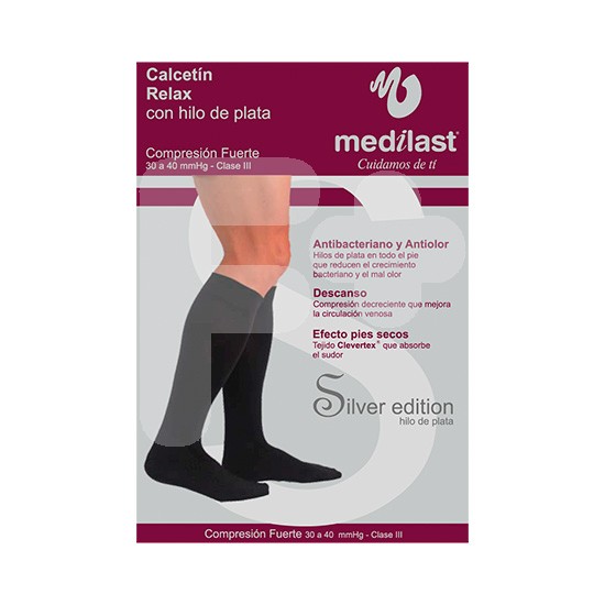 CALCETIN MEDILAST FTE SILVER NEGRO EGDE