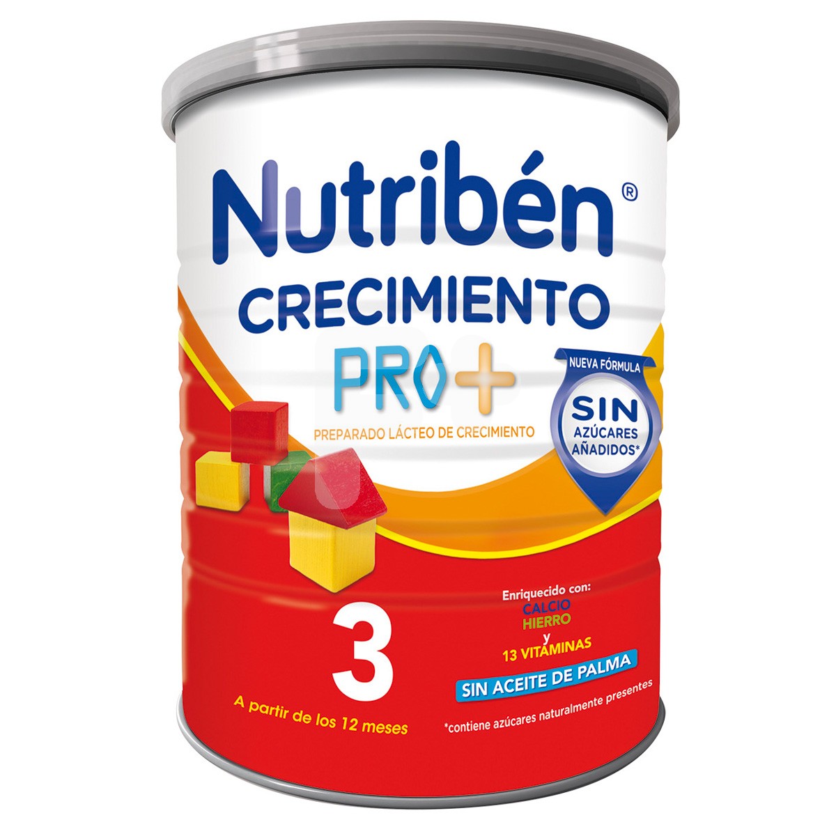 Nutribén Crecimiento Pro-Alfa 3, Leche infantil desde los 12 meses 800g