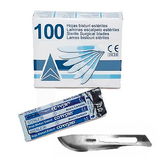 HOJAS BISTURI CORYSAN ESTERIL N.22 100 U