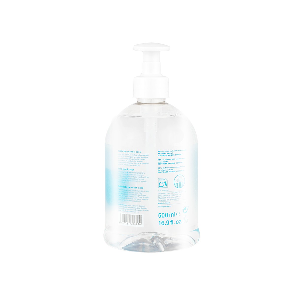 Interapothek jabón manos cero 500ml