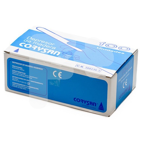 DEPRESOR DE MADERA CORYSAN 100 UND.