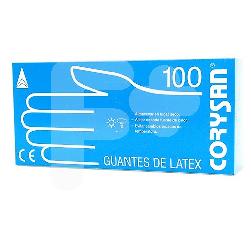 GUANTES CORYSAN LATEX T/PEQUEÑO 100 UND.