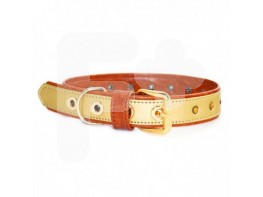 Artleather collar piedras cuero oro 55cm