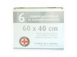 Compresas gasa est. 60x40 gran cruz 6uds
