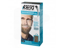 Just for men bigote y barba colorante en gel castaño claro