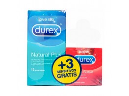 Durex preservativo natural plus 12+3 sensitivo