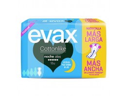 Evax compresas cottonlike noche alas 18und